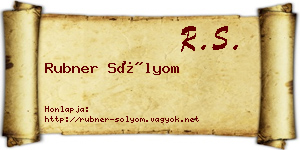 Rubner Sólyom névjegykártya